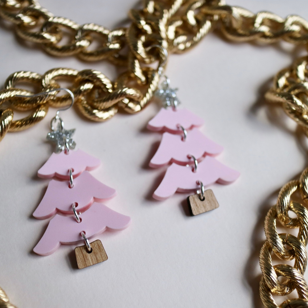 Pink 5 Piece Christmas Tree