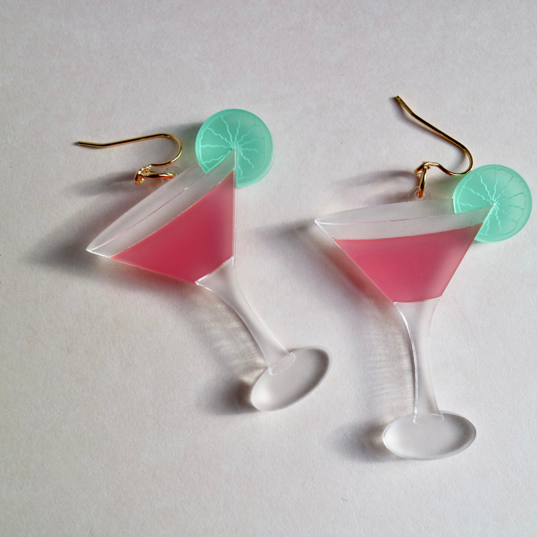 Cosmopolitan Martini Glass Earrings