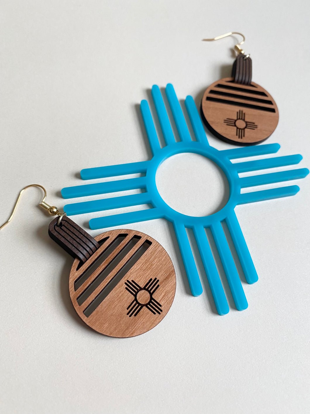 Zia Wood and Leather Earrings