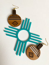 Load image into Gallery viewer, Western Wood and Leather Earrings
