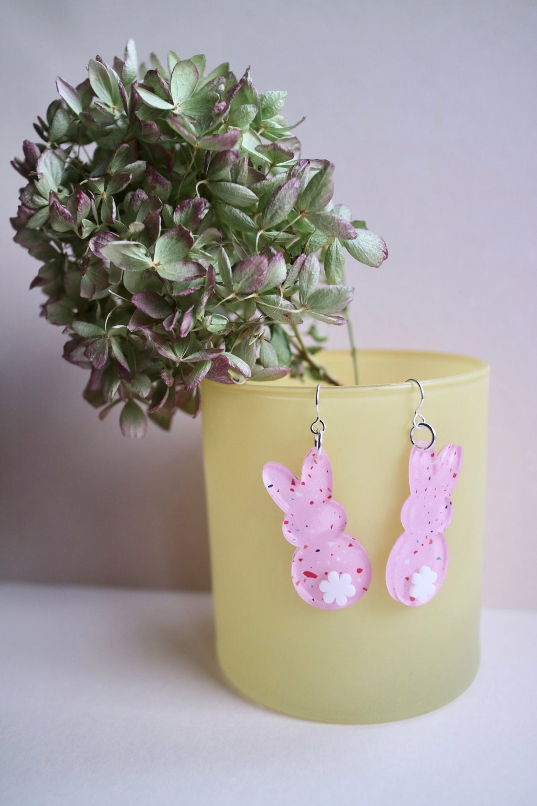 Pink Terrazzo Bunny With Flower Tail