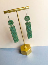 Load image into Gallery viewer, Green Glitter Party Earrings
