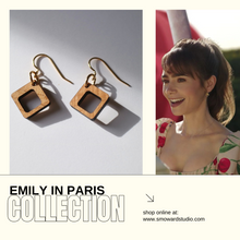Load image into Gallery viewer, Dainty little cherry wood earrings
