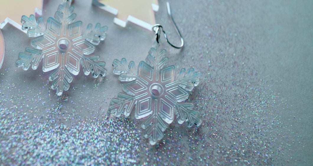 Frosty Iridescent Snowflakes