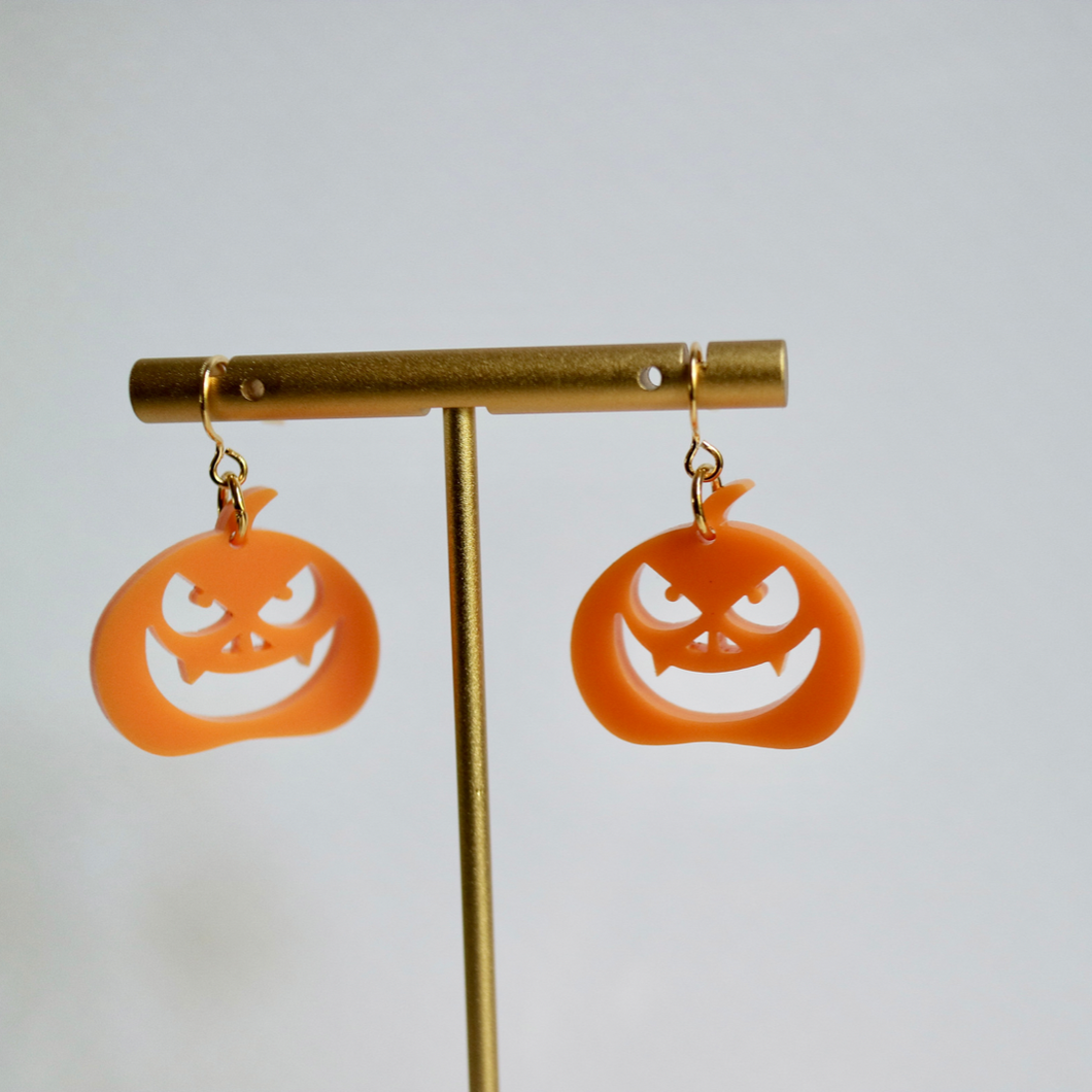 Goofy Jack - o - lantern Face earrings