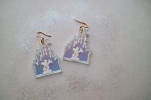 Load image into Gallery viewer, Castle Earrings on Matte Iridescent
